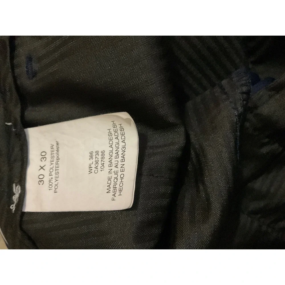 Haggar Mens Slim Straight All Day Comfort Navy Blue Dress Pants 30x30